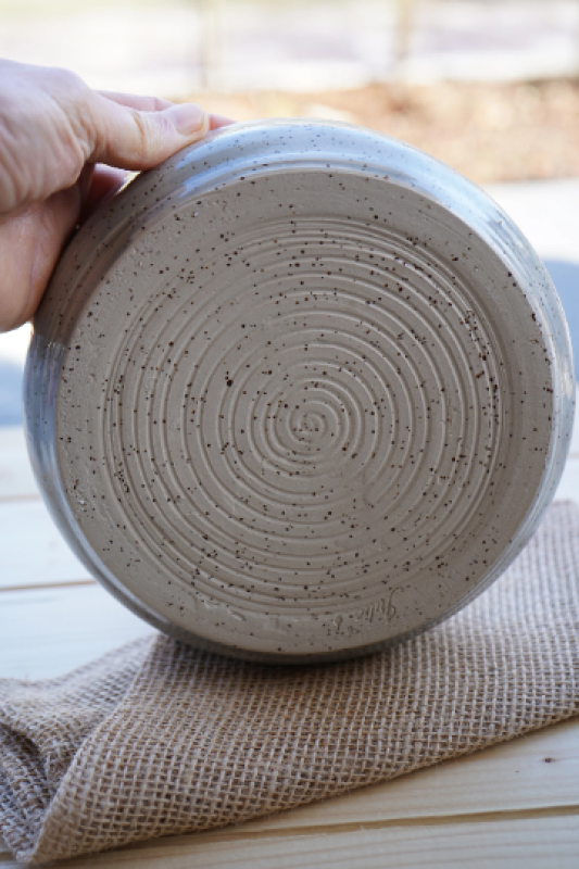 handgetöpferte Keramik Pasta Bowl - rosa grau